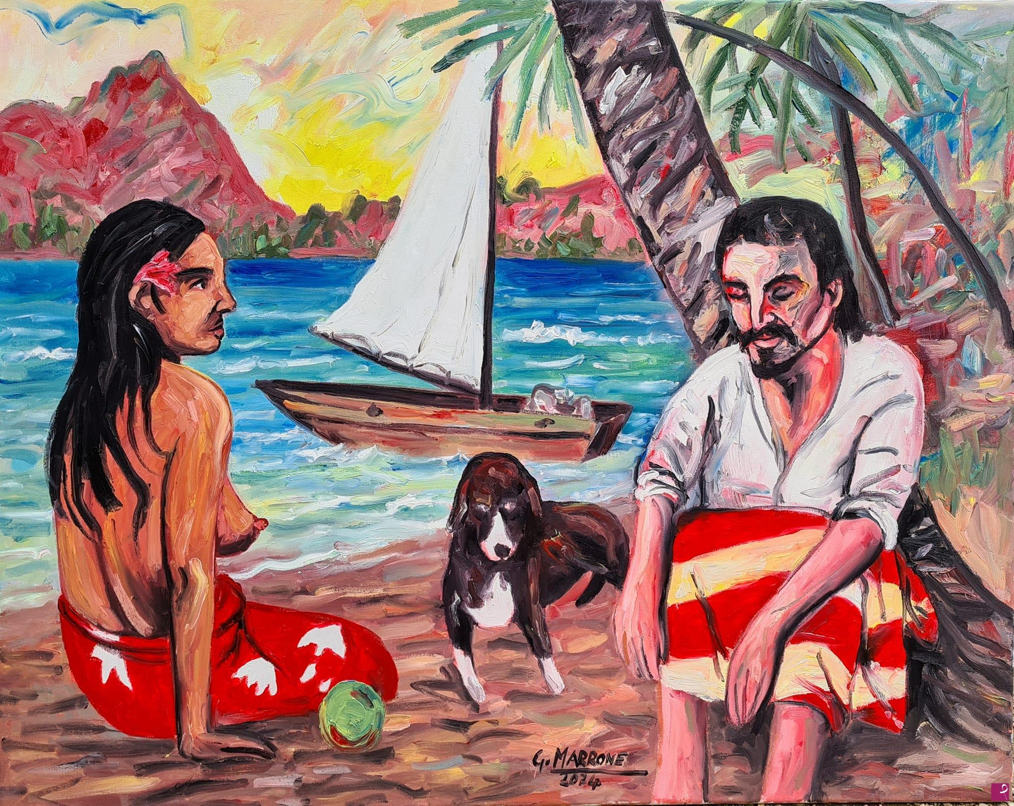 quadri in vendita online - Sulla spiaggia-Paul Gauguin