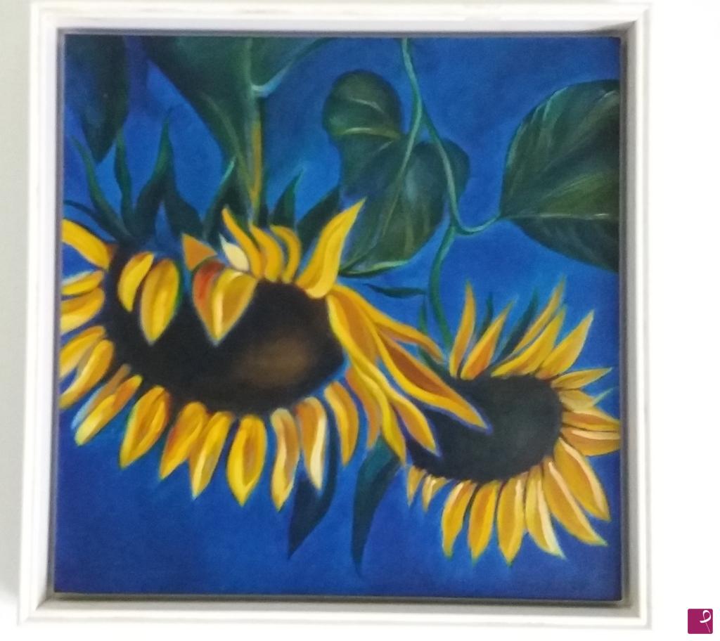 quadri in vendita online - Sunflowers at sunset
