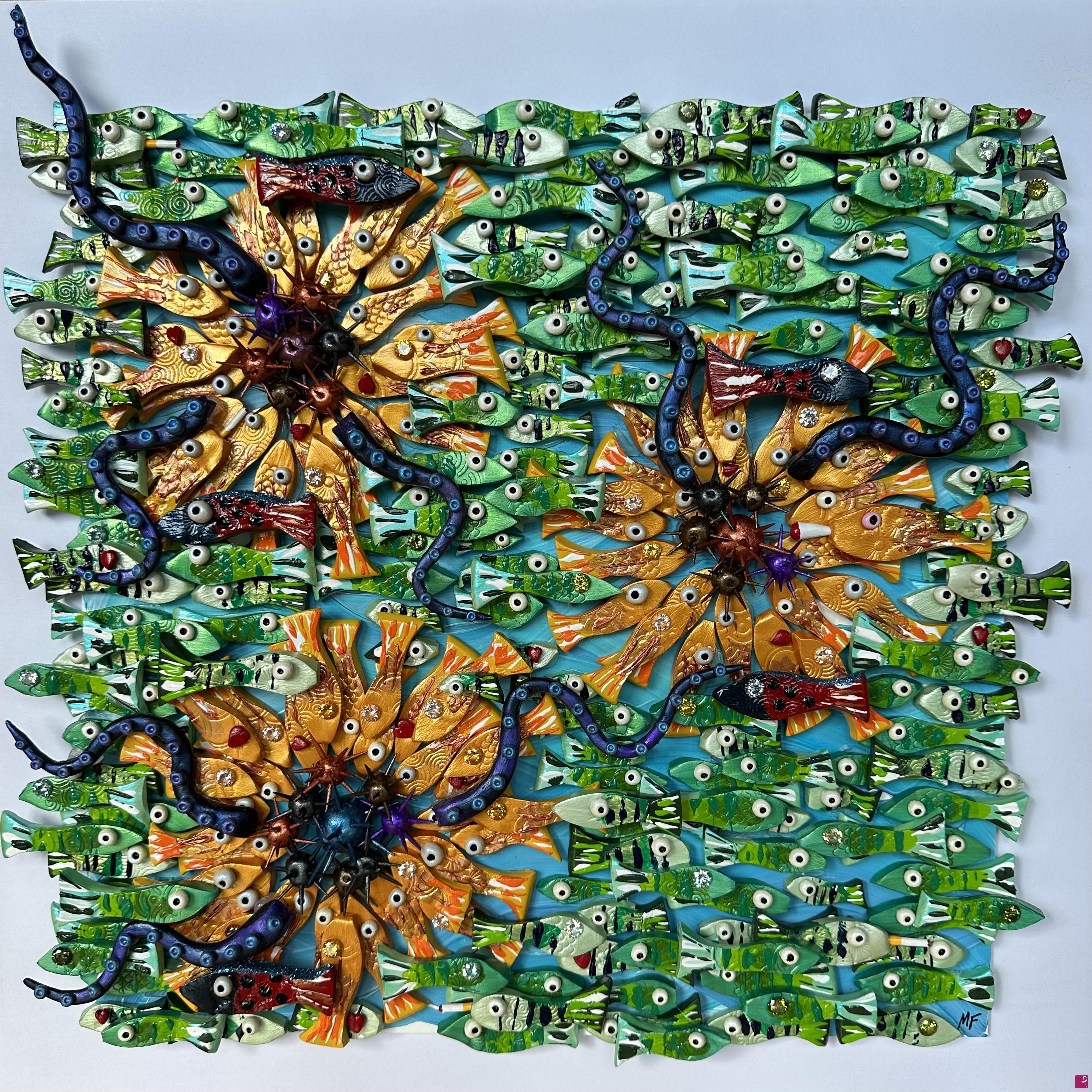 quadri in vendita online - sunflowers & ladybirds