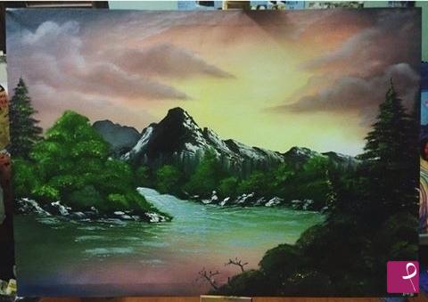 quadri in vendita online - Sunrise on the lake