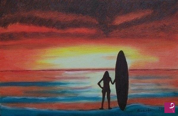 quadri in vendita online - Sunset beach