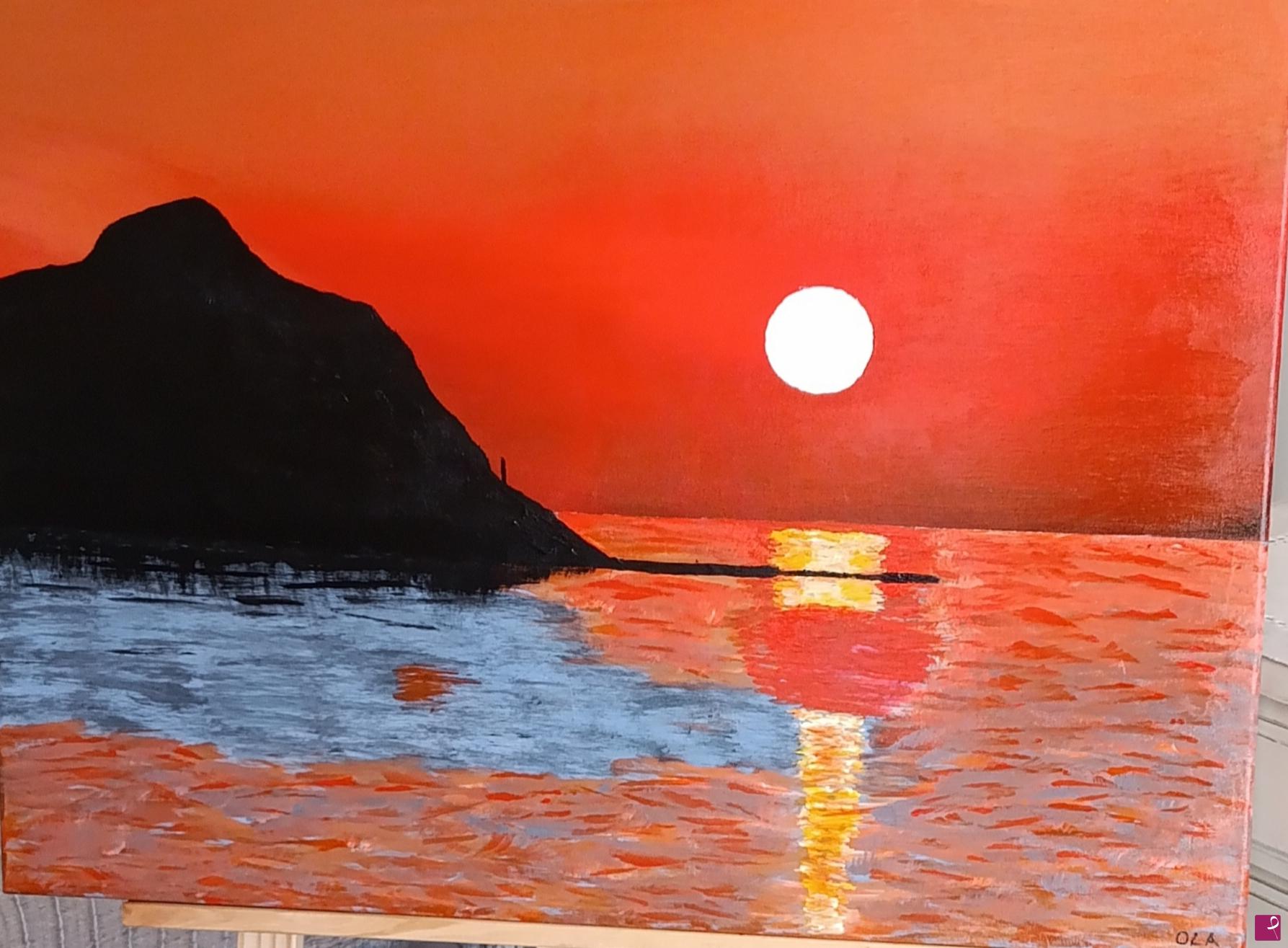 quadri in vendita online - Sunset Cefalù 