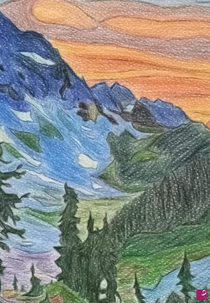 quadri in vendita online - "Sunset in the Alps"