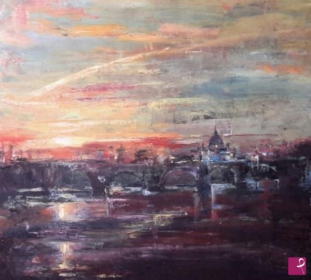 quadri in vendita online - sunset on Roma
