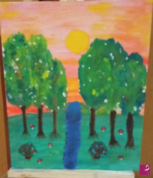quadri in vendita online - Sunset Over River