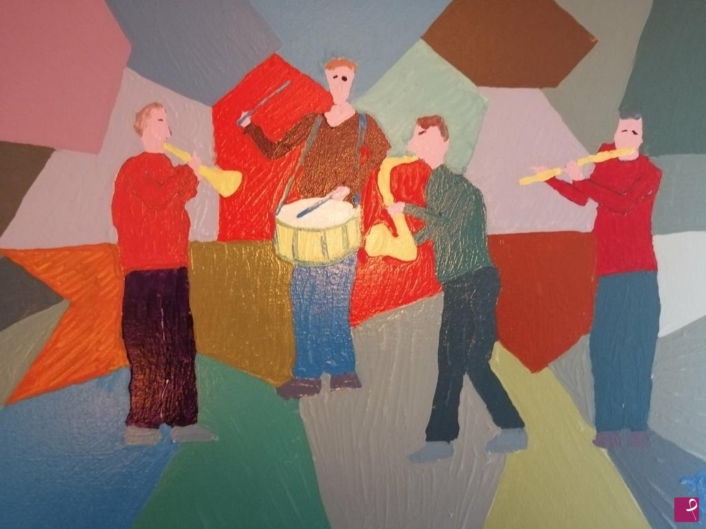 quadri in vendita online - SUONATORI (50 X 70; OLIO SU TELA)