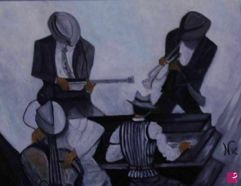 quadri in vendita online - suonatori jazz