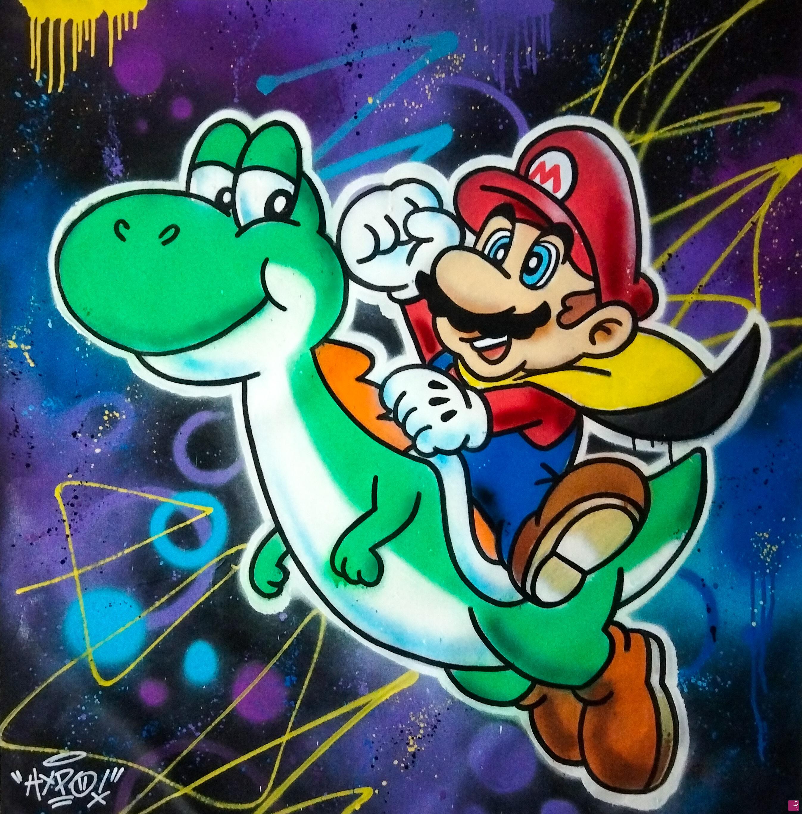 quadri in vendita online - Super Mario and Yoshi 