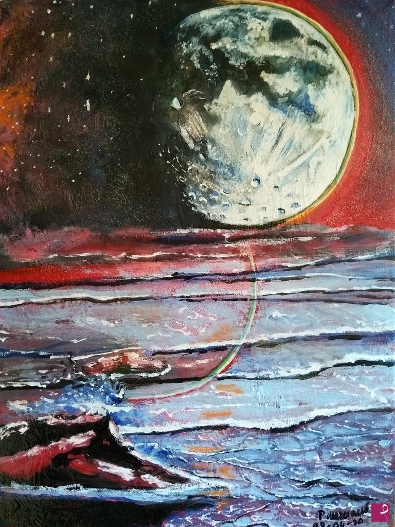 quadri in vendita online - "SUPERLUNA E COVID 19 "