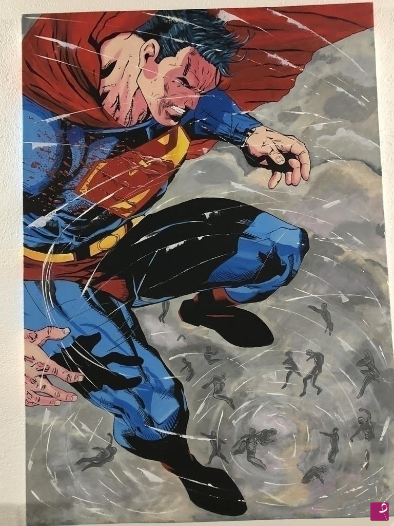 quadri in vendita online - Superman Vortice dipinto a mano acrilico su tela 120x90cm