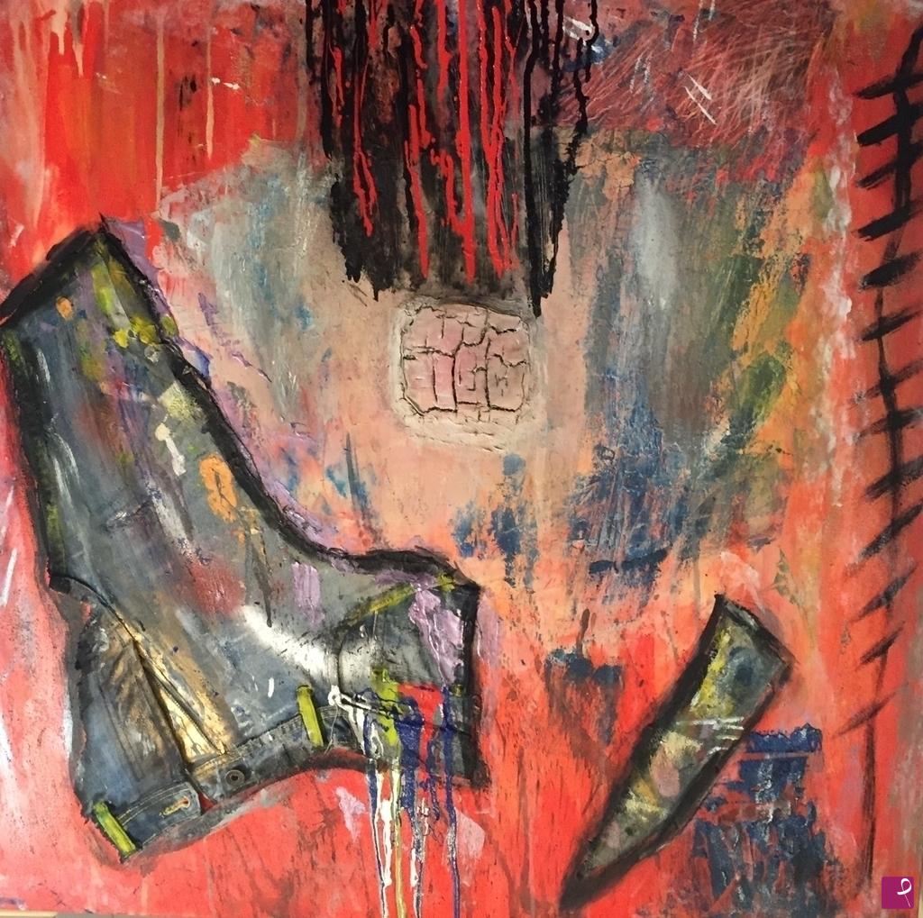 quadri in vendita online - "Svuotando tasche e cervello" - "Emptying pockets and brain"