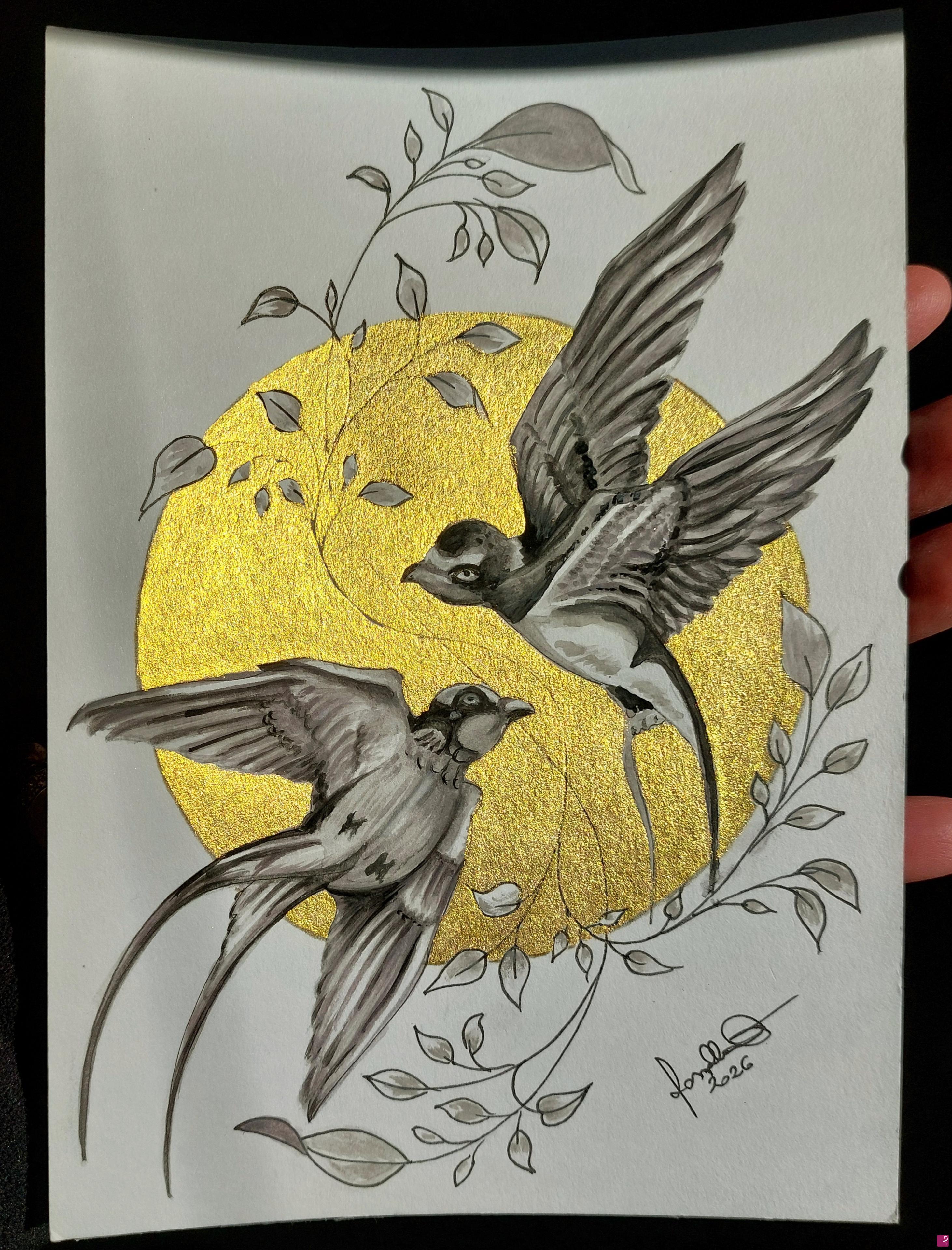 quadri in vendita online - Swallows Golden Edition