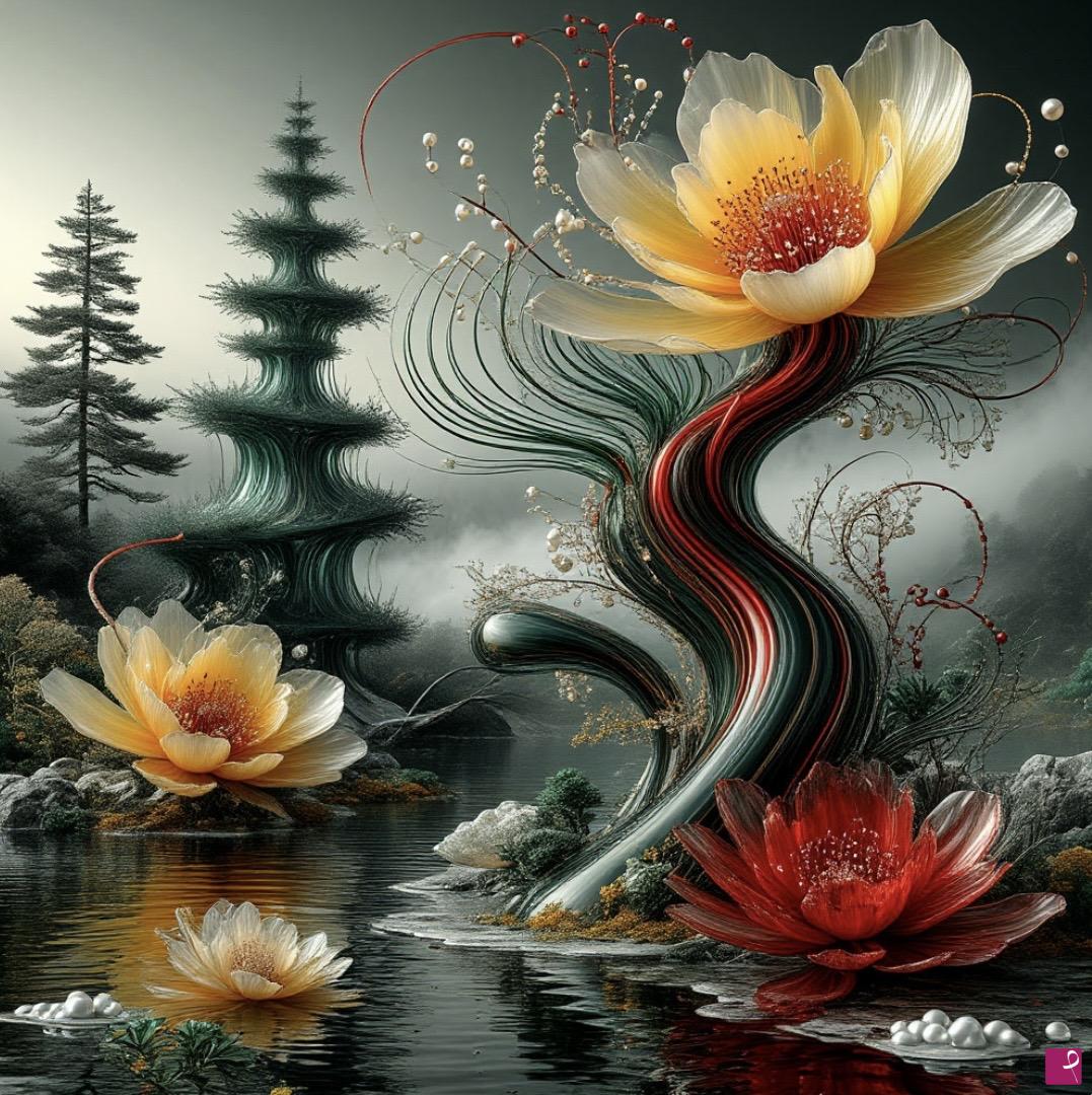 quadri in vendita online - Swamp flowers