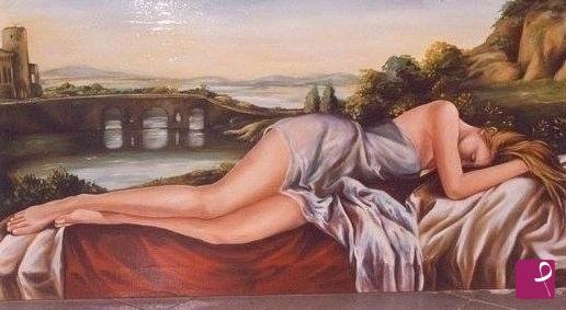 quadri in vendita online - Sweet sleeping lady