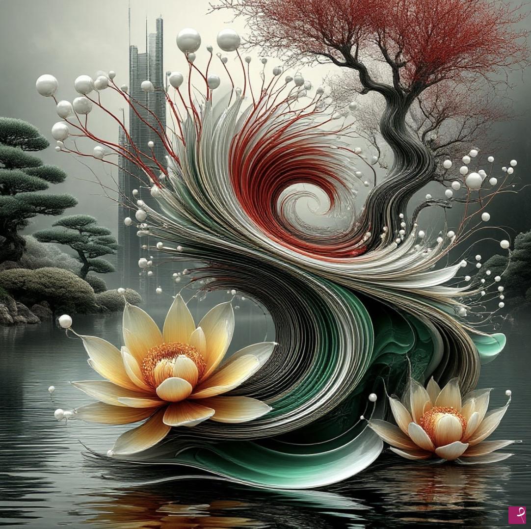 quadri in vendita online - Swirl flower