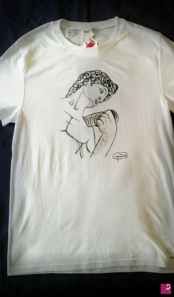 quadri in vendita online - T-shirt dipinta a mano DAVID DI MICHELANGELO 