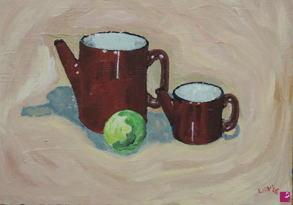 quadri in vendita online - tazza con teiera e limone 10-2016
