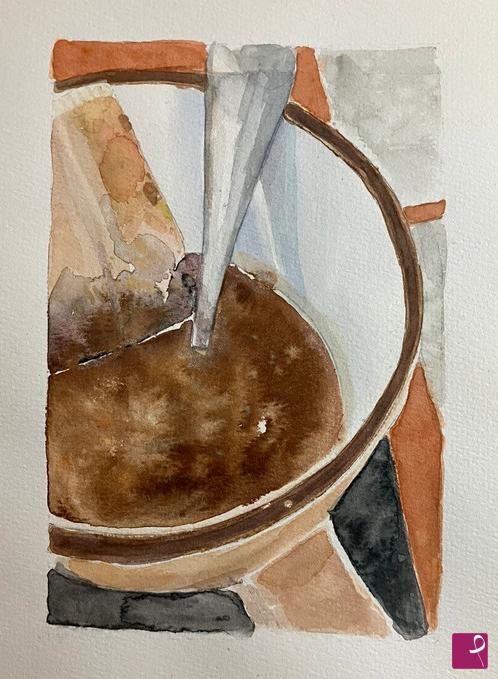 quadri in vendita online - tazza di the smussata