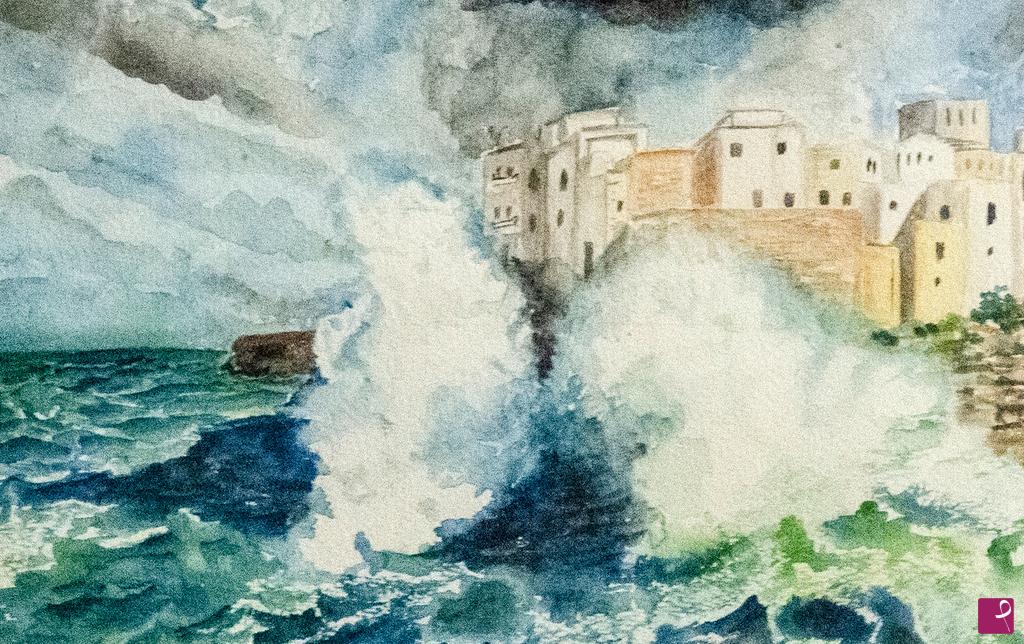 quadri in vendita online - tempesta a Polignano a mare