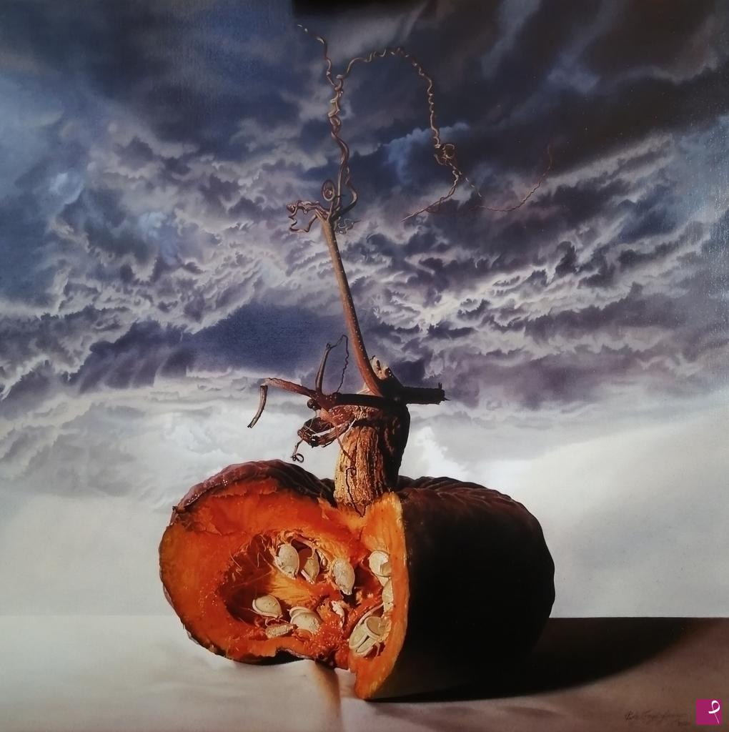 quadri in vendita online - tempesta in arrivo, olio su tela, 60x60 cm, anno 2021