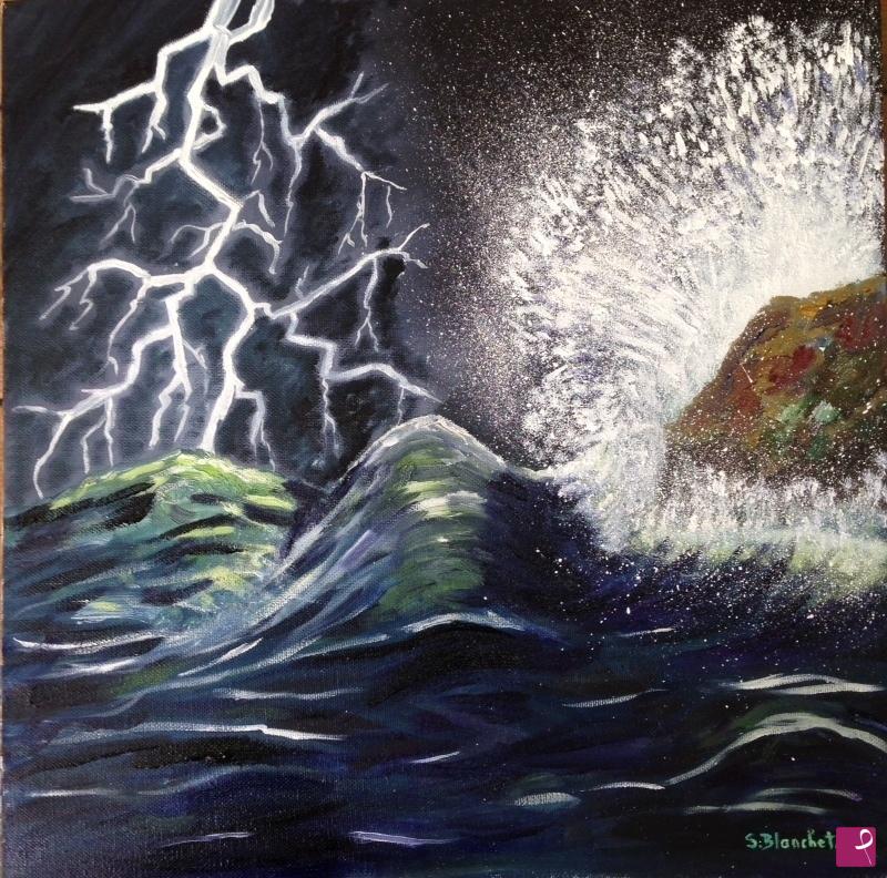 quadri in vendita online - tempesta sul mare - Tempête sur la mer