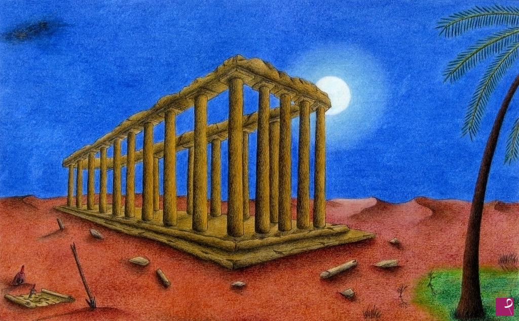 quadri in vendita online - Tempio antico