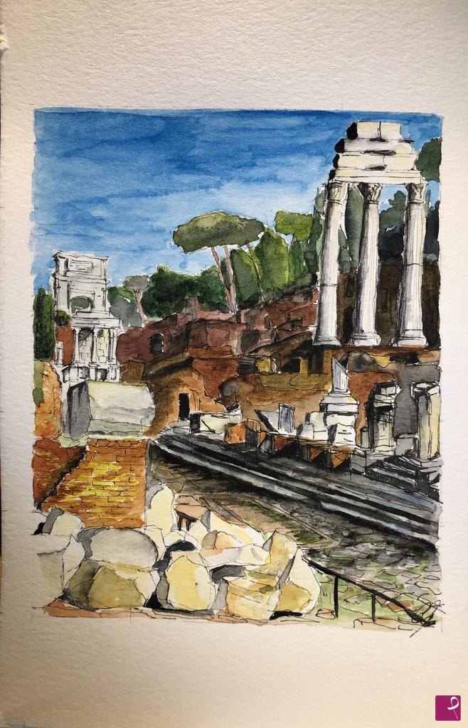quadri in vendita online - Tempio Castore e Polluce - Roma