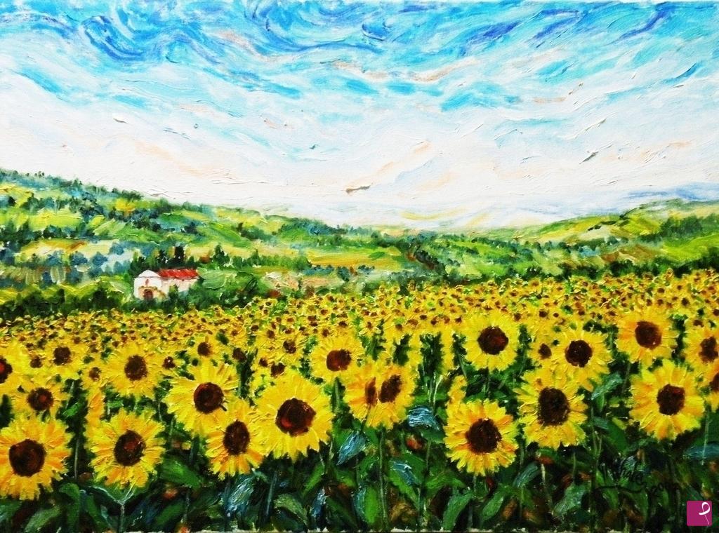 quadri in vendita online - TEMPO DI GIRASOLI 