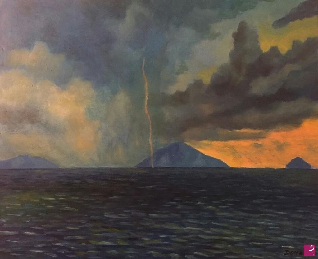 quadri in vendita online - Temporale alle Isole Eolie