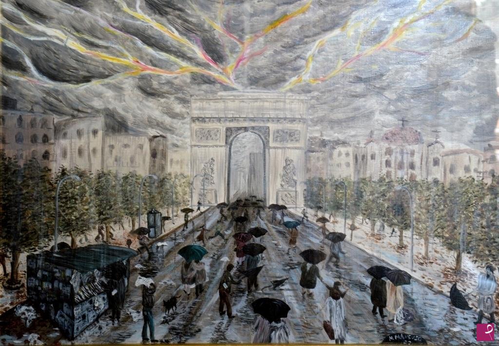 quadri in vendita online - TEMPORALE SUGLI CHAMPS ELYSEE