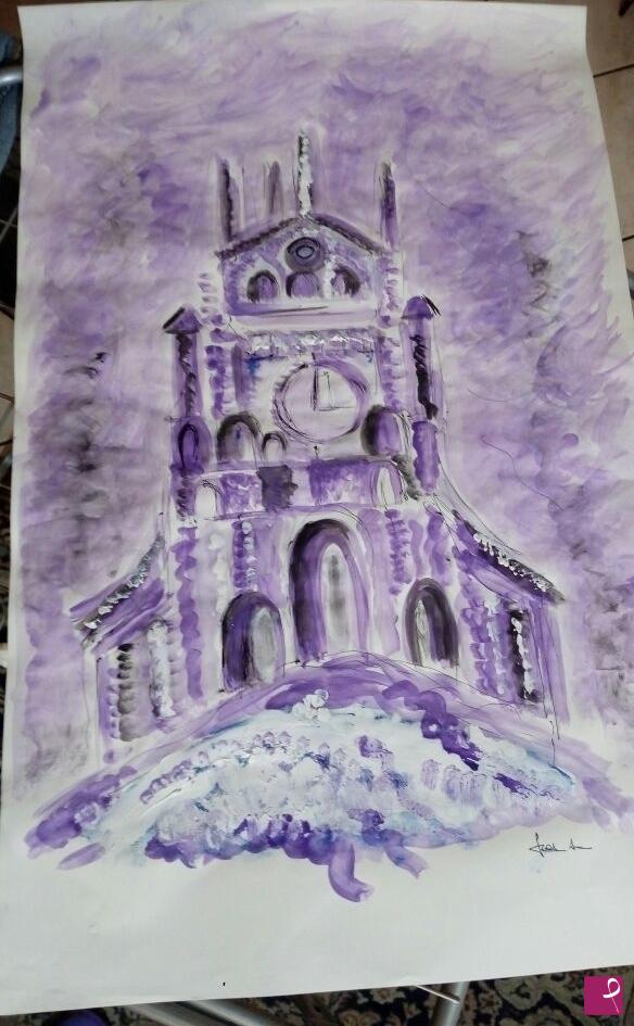 quadri in vendita online - Temporale sulla cattedrale