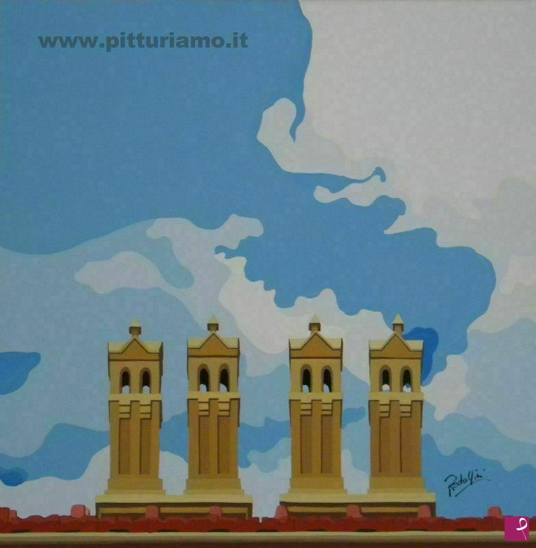 quadri in vendita online - Teoria di camini 3-SENTINELLE