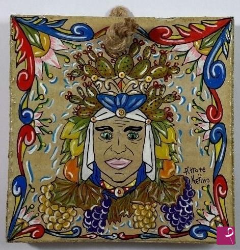 quadri in vendita online - Terracotta siciliana - collezione 2019 n.° 100  serie : souvenir siciliani 