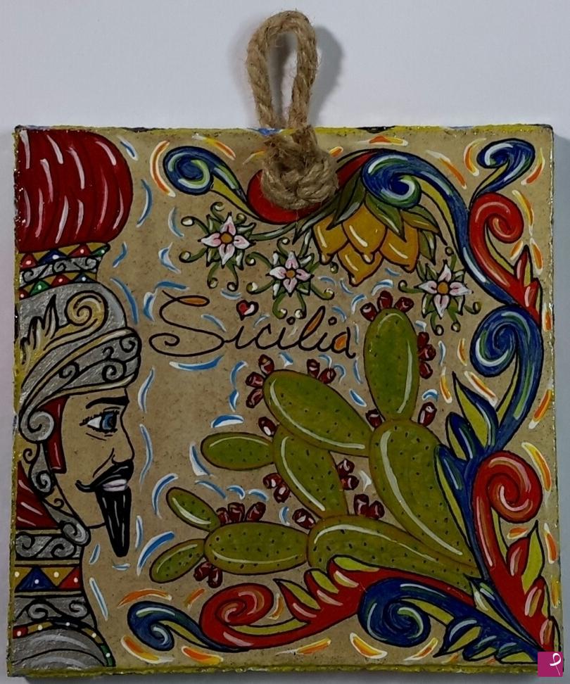 quadri in vendita online - Terracotta siciliana - collezione 2019 n.°37 serie : souvenir siciliani