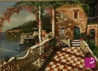 quadri in vendita online - Terrazza in costiera d'Amalfi