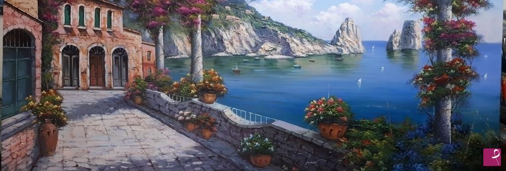 quadri in vendita online - Terrazzo a capri