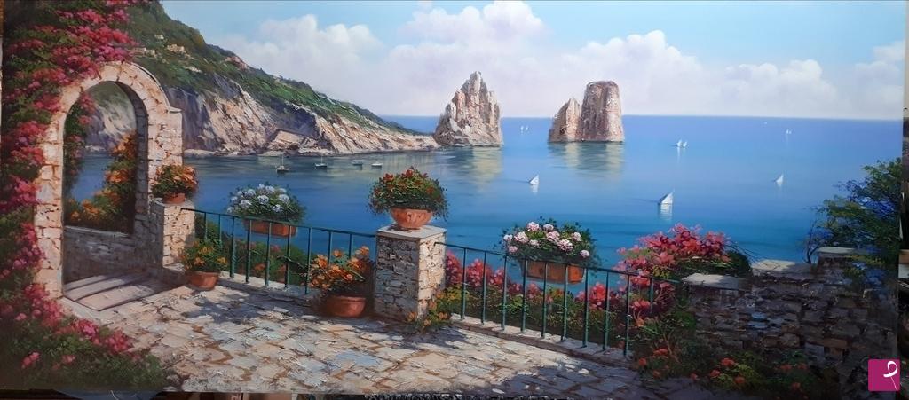 quadri in vendita online - Terrazzo a capri