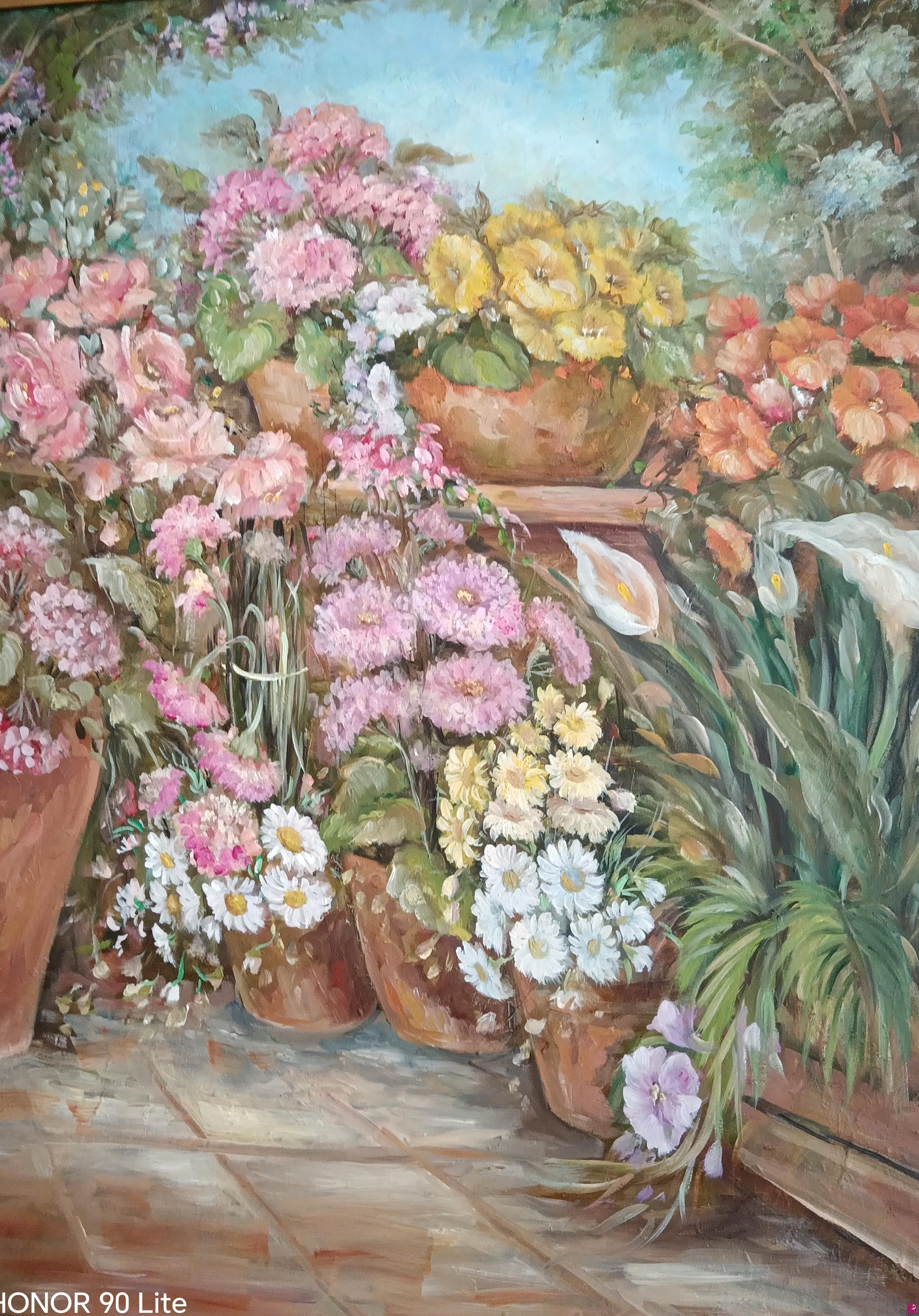 quadri in vendita online - Terrazzo fiorito