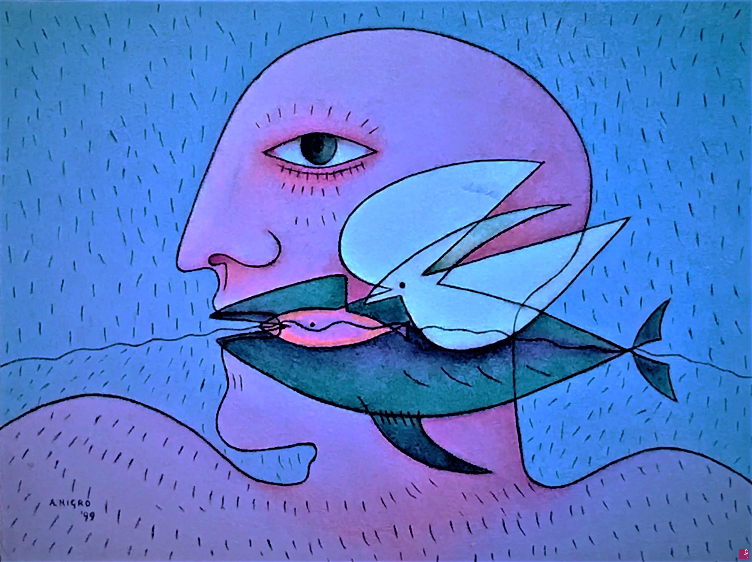 quadri in vendita online - Testa pesce e uccello, 1999