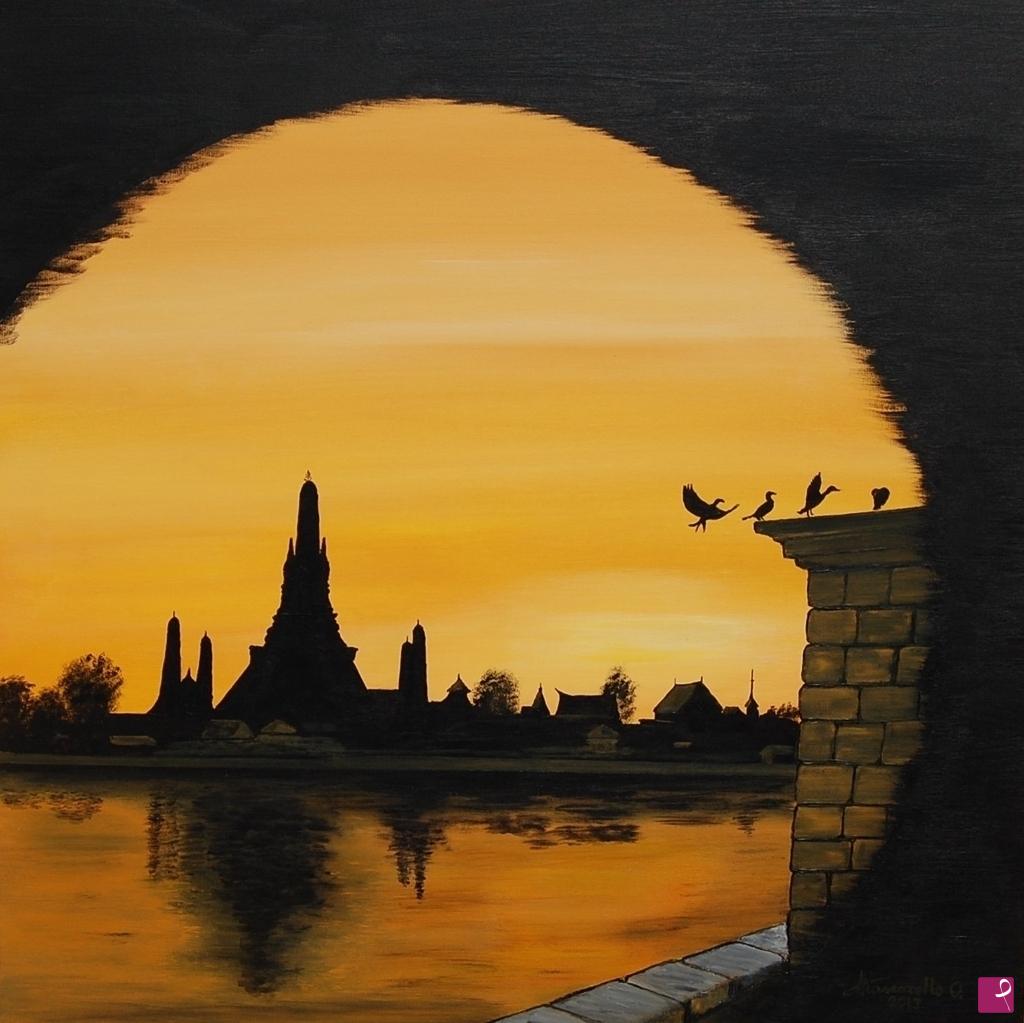 quadri in vendita online - Thailandia - “Tempio Wat Arum – Bangkok” 