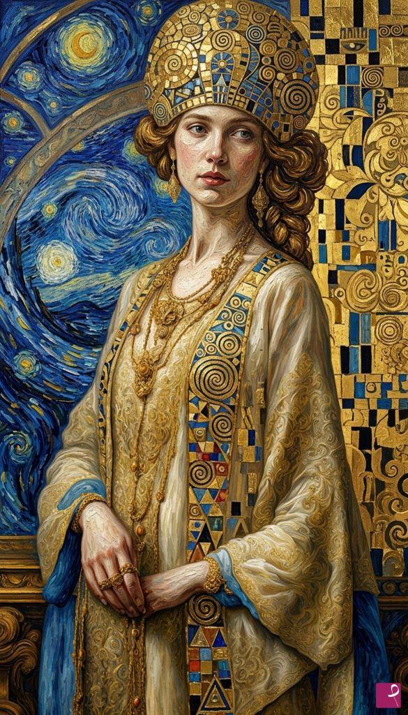 quadri in vendita online - The Alchemist’s Gilded Empress