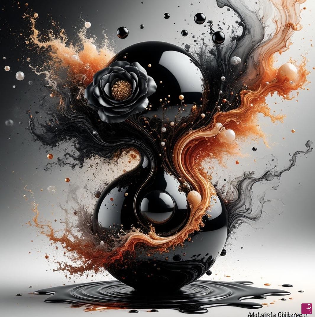 quadri in vendita online - The birth of two black spheres