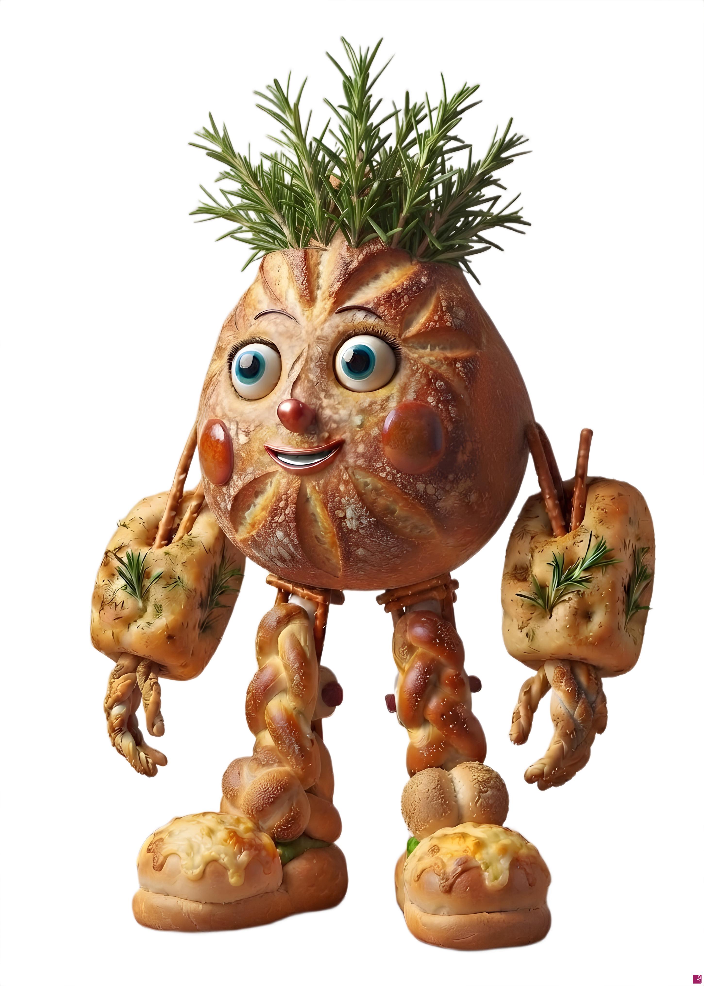 quadri in vendita online - The Bread Golem / Rosemary Loaf Automaton (o Il Golem di Pane al Rosmarino)