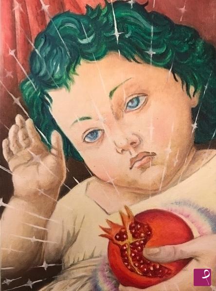 quadri in vendita online - The Child and the Pomegranate . Cit. Botticelli