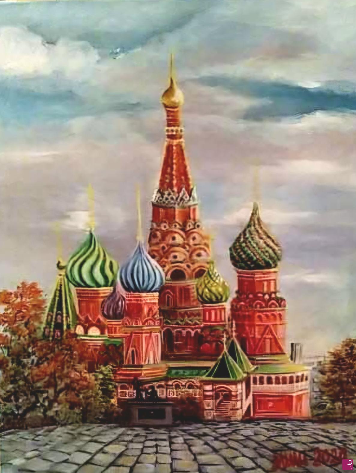 quadri in vendita online - The church on Red Square