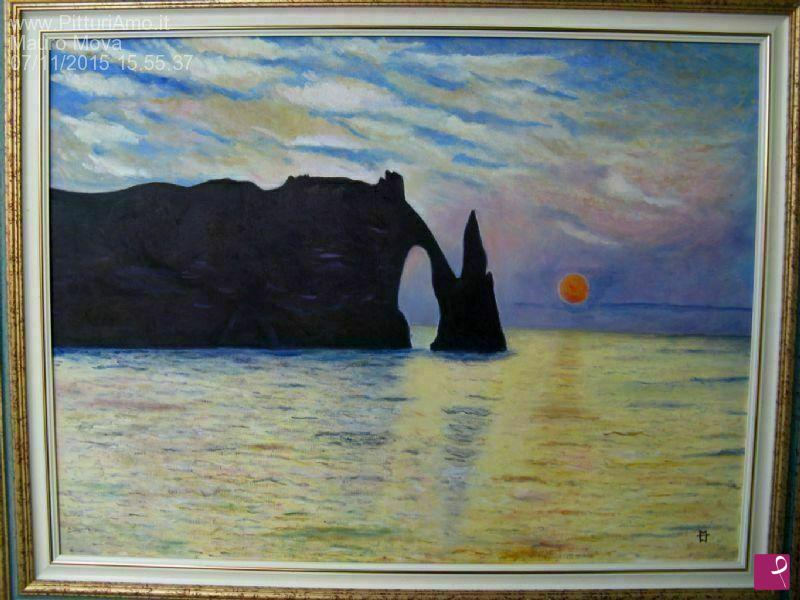 quadri in vendita online - the cliff, Entretat, sunset