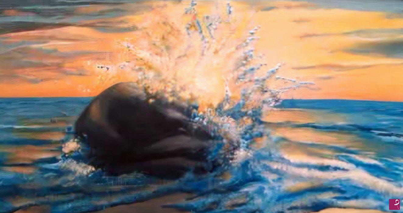 quadri in vendita online - The collision of the stone