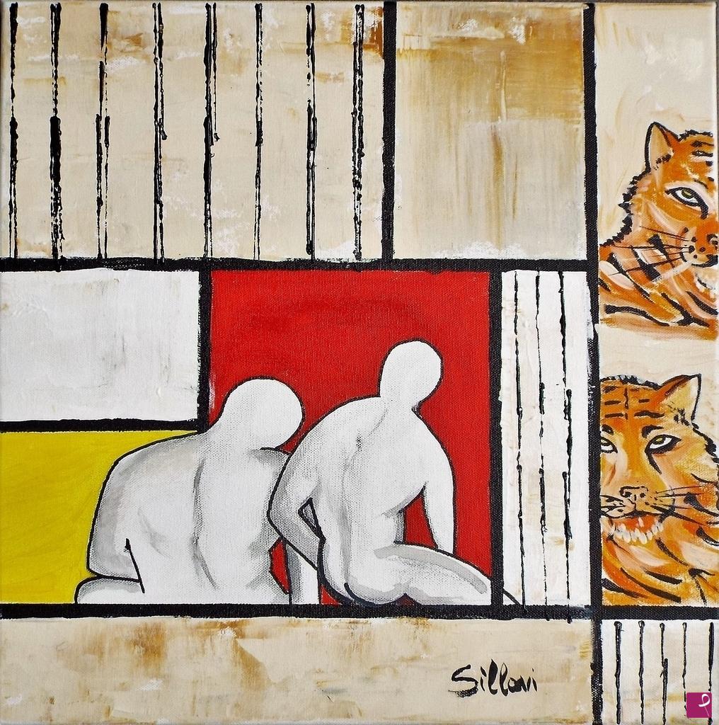 quadri in vendita online - The covid Zoo. Caged Humanity