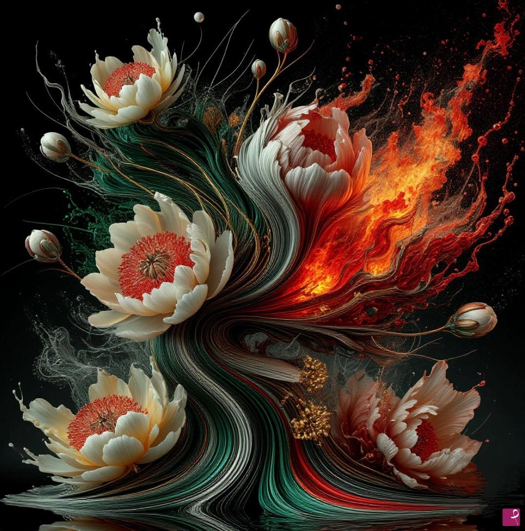quadri in vendita online - The fifth flower is the fiery one.