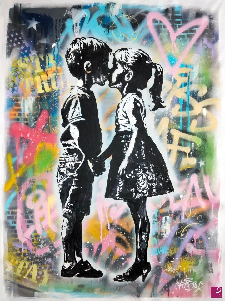 quadri in vendita online - The first kiss is never forgotten